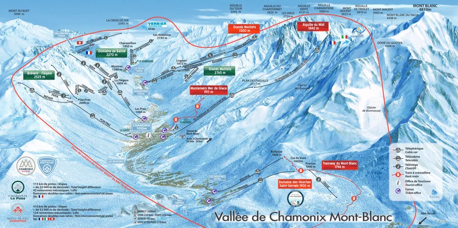 Chamonix resort map