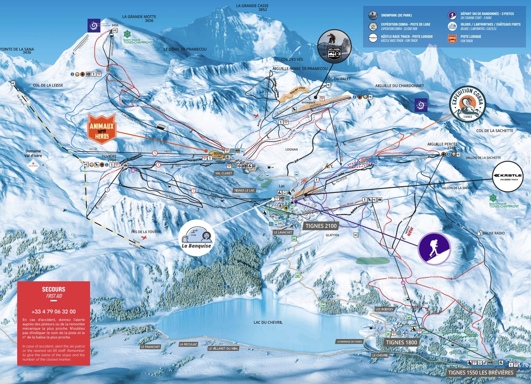 Map of Tignes
